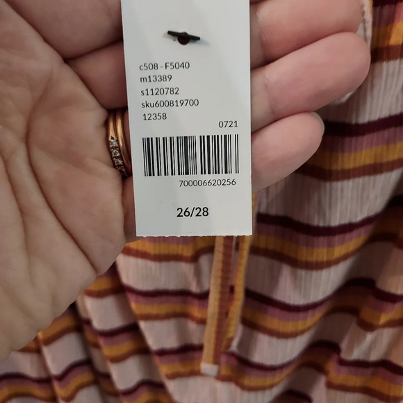 NWT Lane Bryant Striped Square Tie Neck Top in Size 26/28 - Picture 10 of 12